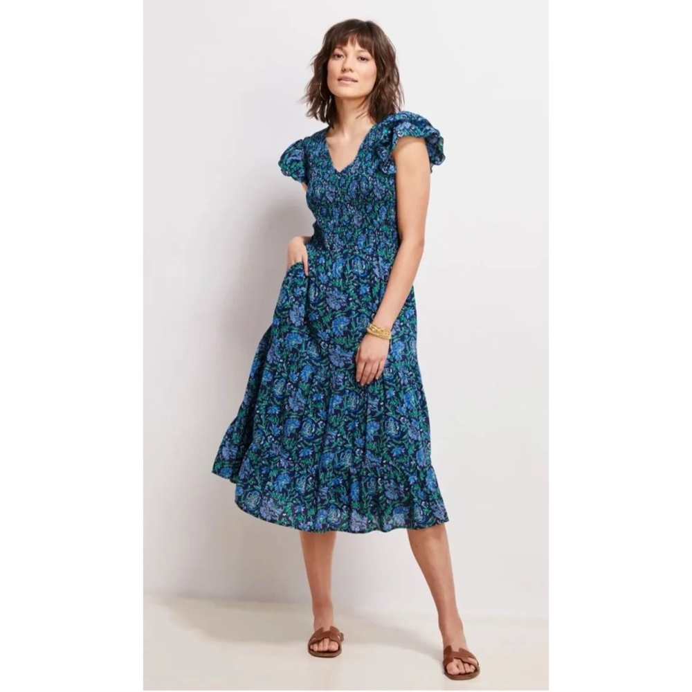 Vineyard Vines Floral Smocked Midi Dress